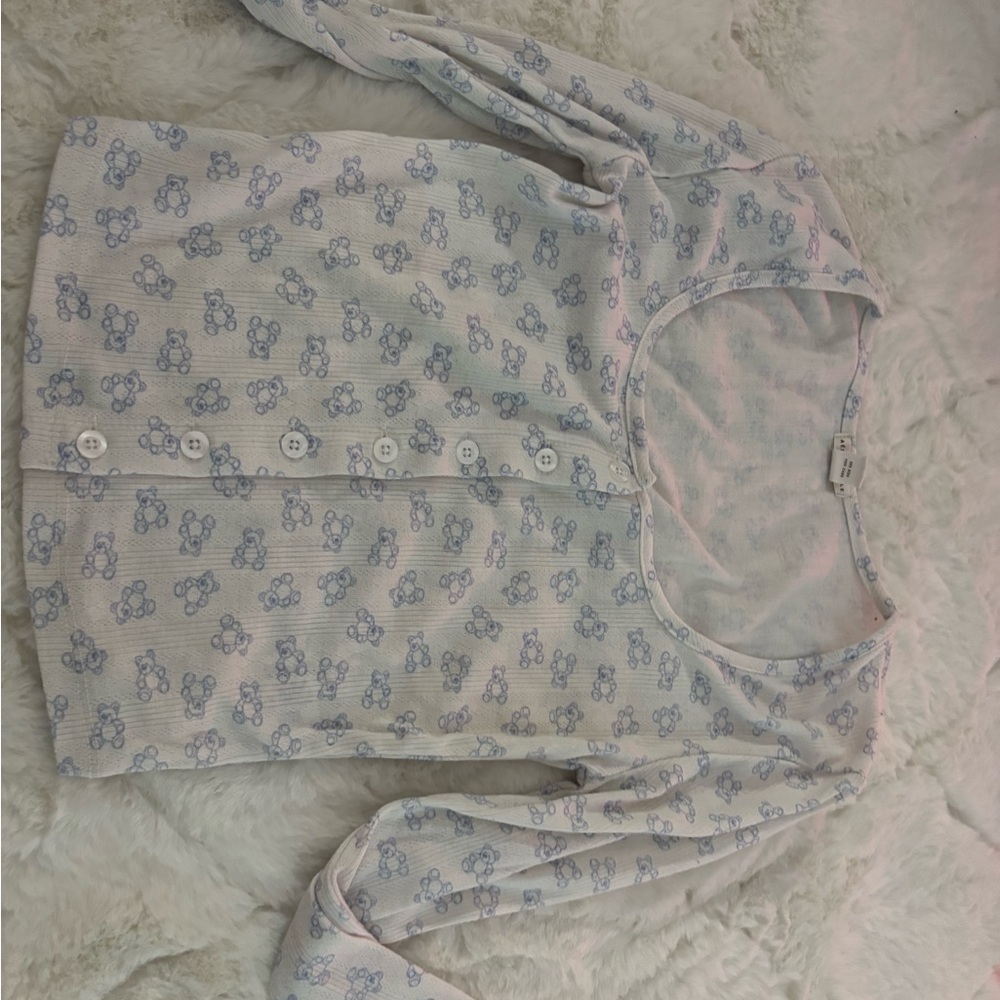 Aeropostale Blue and White Fitted Button Down Shirt